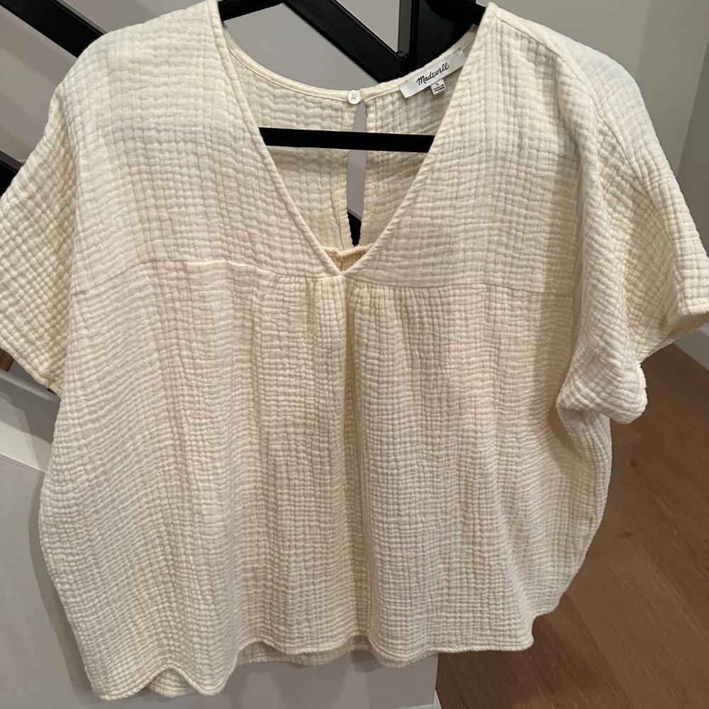 Madewell Crinkle Gauze Top (L)